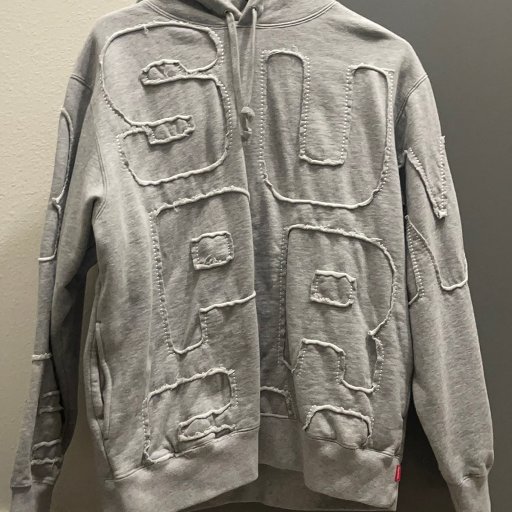 SUPREME CUTOUT HOODIE GREY